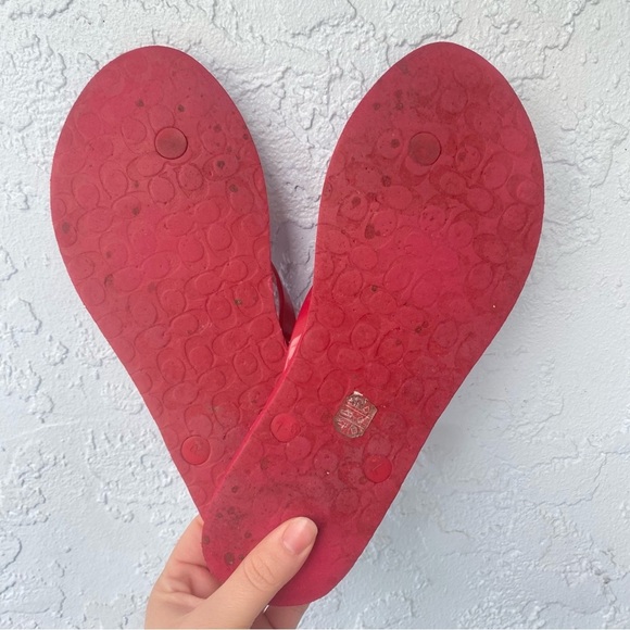 Coach Red Sandals with floral thong sandals Pattern - Picture 6 of 6